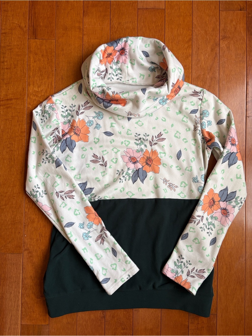 Floral Cowl Neck Sweatshirt